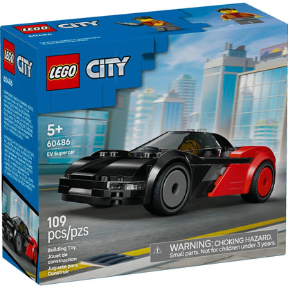 LEGO City EV Supercar Building Toy for Kids - Pretend Play Set for Boys & Girls, Ages 5+ - Sports Car Toy W/Driver Minifigure - Gift Idea for Birthdays - 60486
