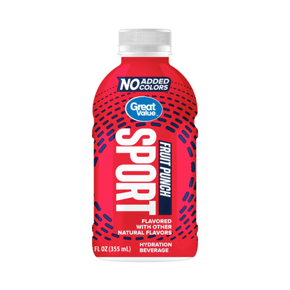 Great Value Sport Hydration Beverage, Variety Pack, 12 fl oz, 18 Count