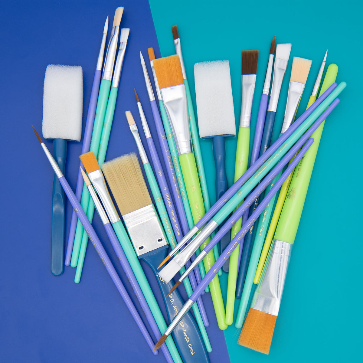 Hello Hobby 25-Piece Assorted Craft Paint Brush Set for Art Projects