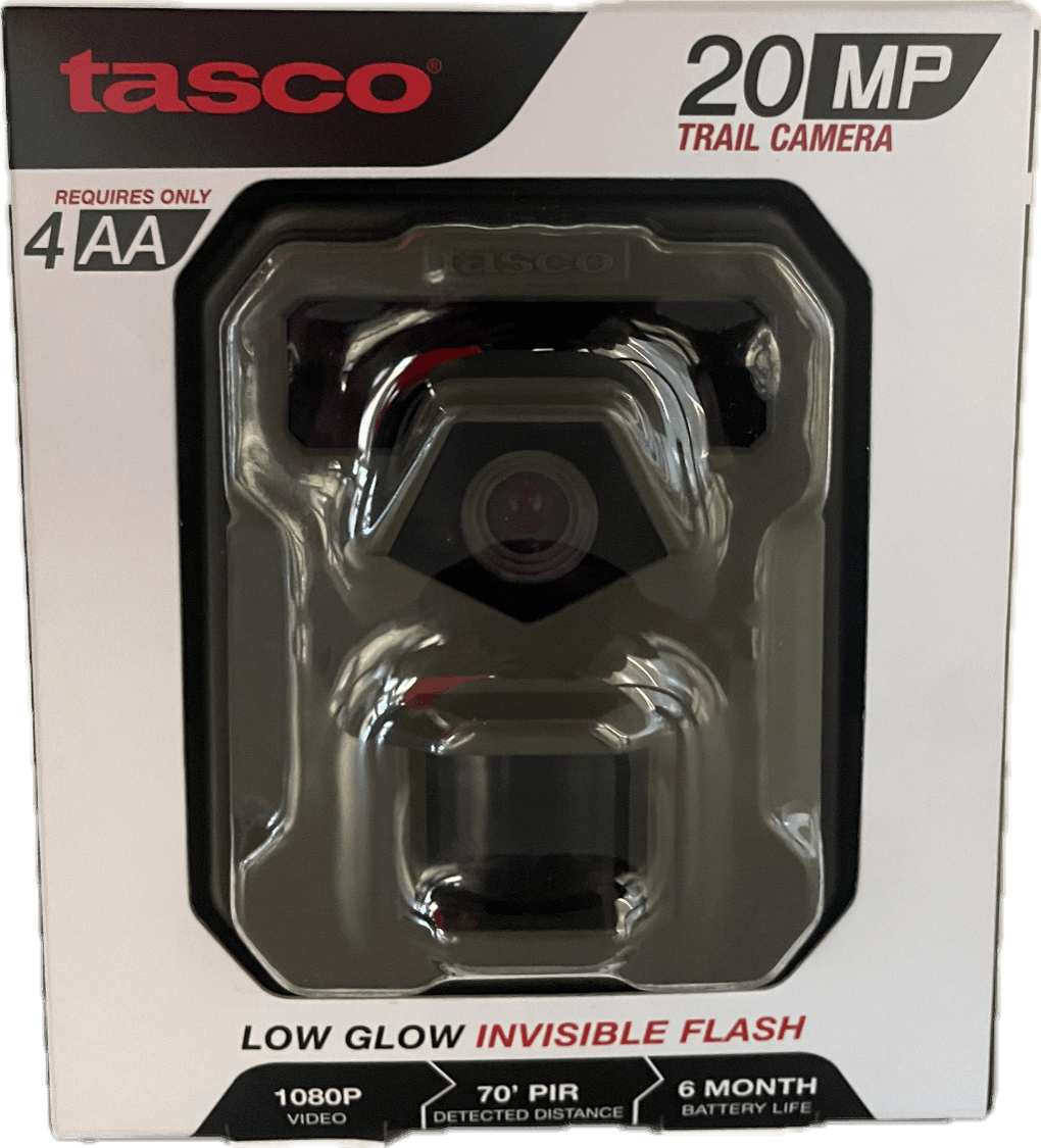 Tasco Invader 20MP Hunting Trail Monitor,1080p 30 FPS Video, Low Glow, Tan, SD Card (Not Included)
