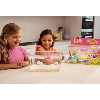 Pets Alive Mommy and Baby Turtle Surprise, Nurturing Play Interactive Electronic Pet, Realistic Pet Playset by ZURU for Kids Ages 3+