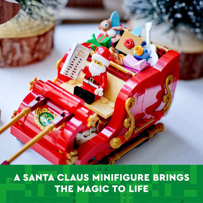 LEGO Santa's Sleigh - Building Toys for Kids, Boys & Girls, Ages 9+ - Indoor Christmas Decorations for Home W/ Santa Claus Figurine & Reindeer - Gifts for Boys & Girls