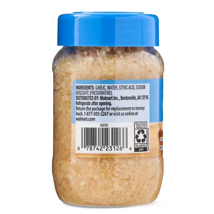 Great Value Minced Garlic in Water, 8 oz Jar