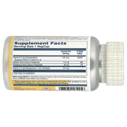 Solaray, Vitamin D3 + K2, VegCaps