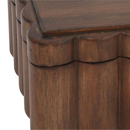 Better Homes & Gardens Scalloped Wooden Jewelry Box with Lid, Decorative Trinket Storage Organizer, Natural Wood