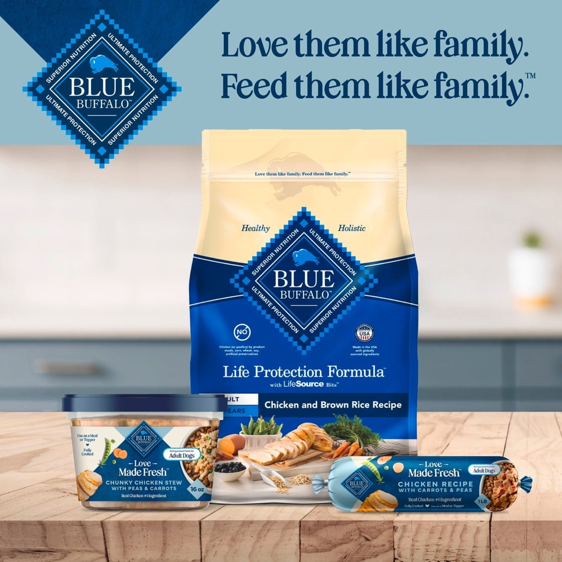 Blue Buffalo Love Made Fresh Dog Food, Refrigerated, Chunky Chicken Stew, 1-lb Tub