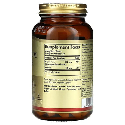 Solgar, Magnesium Citrate, Tablets
