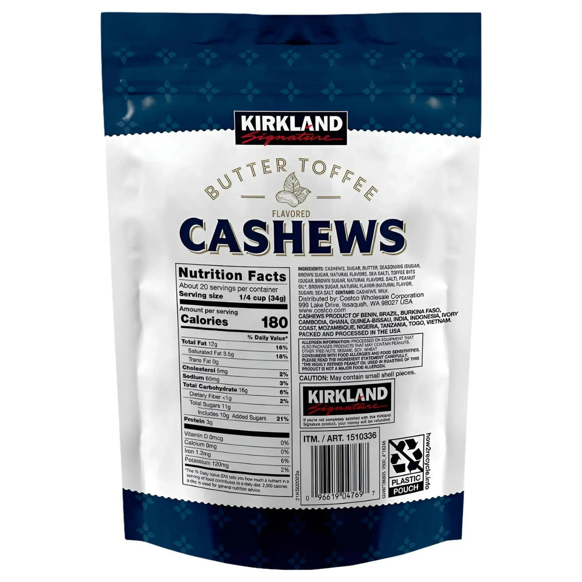 Kirkland Signature Butter Toffee Cashews 24 Ounce