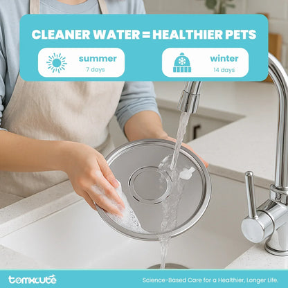 FWMB 3.2L/108oz Cat Water Fountain Premium Stainless Steel with 3 Filters, Automatic Pet Fountain Dispenser for Cats Dogs, with Ultra-Quiet Pump