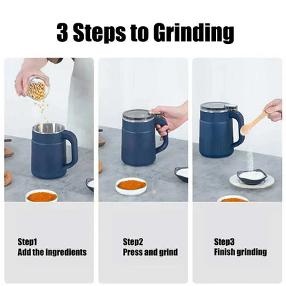 Small Powder Grinding Machine, Grain mills, Herb Grinder, Spice Grinder, Electric Coffee Grinder, Multifunctional Grinding Machine with 304 Stainless Steel Blade,Blue