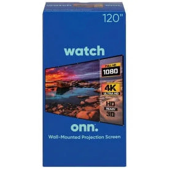 onn 120" Portable Indoor/Outdoor 16:9 Wall-Mounted Theater Projection Screen
