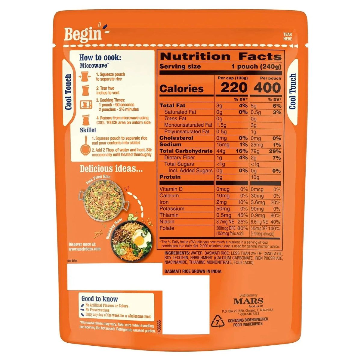 Uncle Ben's Ready Rice Basmati Rice, 8.5 oz SIDE