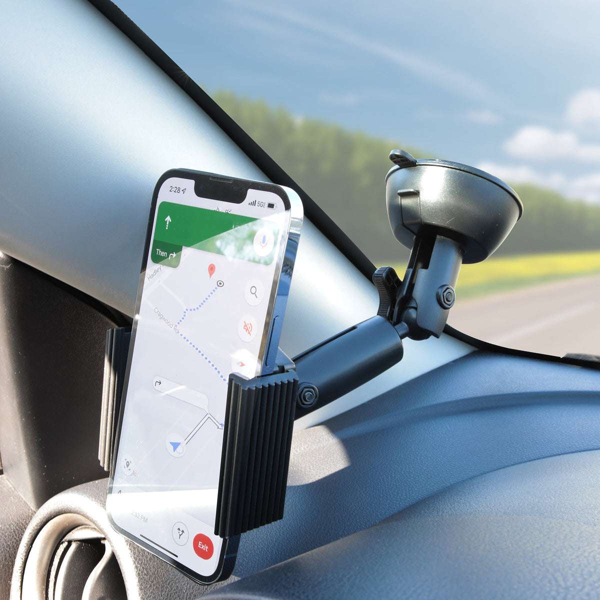 onn. 7-in-1 Universal Car Phone Mount Kit, Cup Holder, Vent, Dash, Windshield with Adjustable Ball Joint
