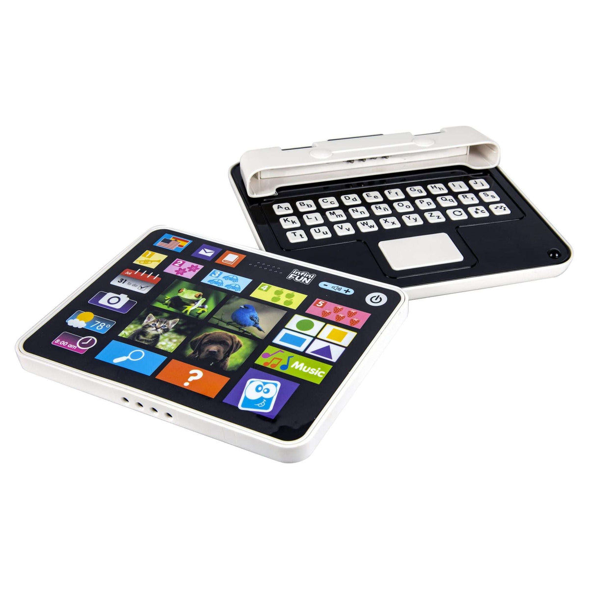 Infinifun My First 2-in-1 Toy Tablet (Bilingual)-Ages 2 Years and up. Learn Abc's, 123's, Colors, Shapes and More
