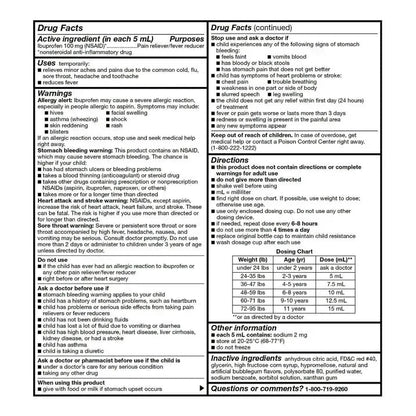 Equate Children’s Ibuprofen Oral Suspension, 100 mg/5 mL, Berry Flavor, Ages 2 to 11 Years, 8 fl oz