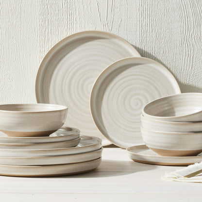 Better Homes & Gardens-Collins Cream Stoneware Round Dinner Bowl