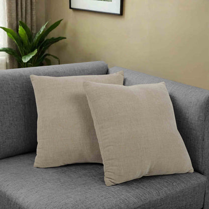 Mainstays 18" x 18" Solid Chenille Beige Polyester Decorative Pillow Set (2 Count)