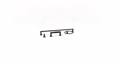 Mainstays 4-Piece Square Bathroom Hardware Set with 24-inch Towel Bar Matte Black Finish