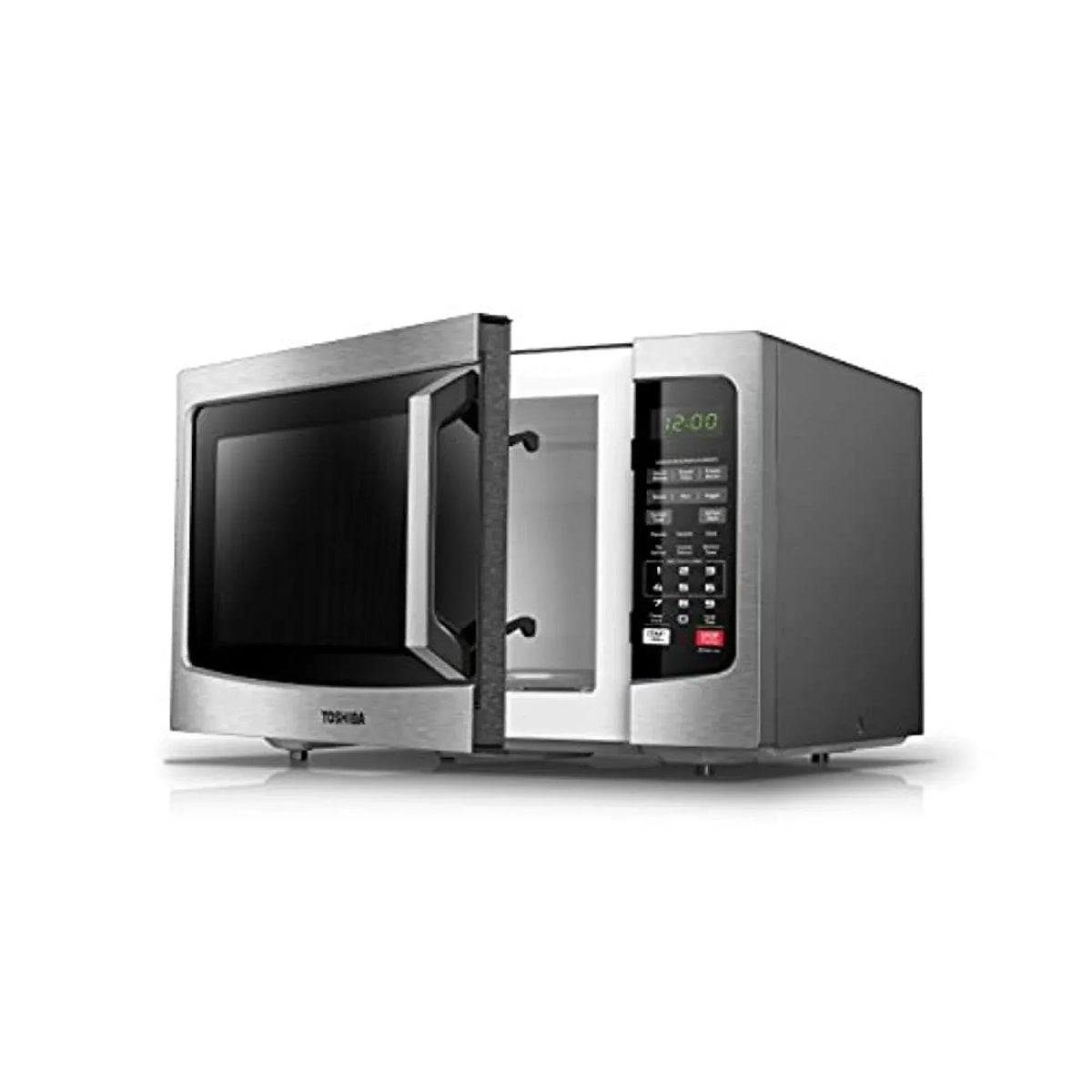Toshiba Countertop Microwave Oven, 1.2 Cu Ft, 1,100 Watts, Smart Sensor, Mute Function, Stainless Steel