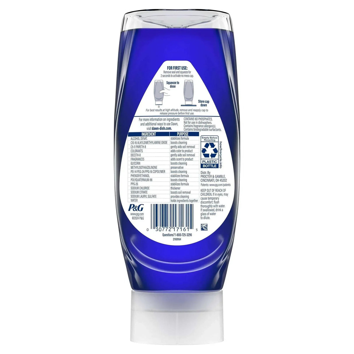 Dawn Platinum Plus PowerSuds Liquid Dish Soap, 13.6 oz. EZ-Squeeze Bottle