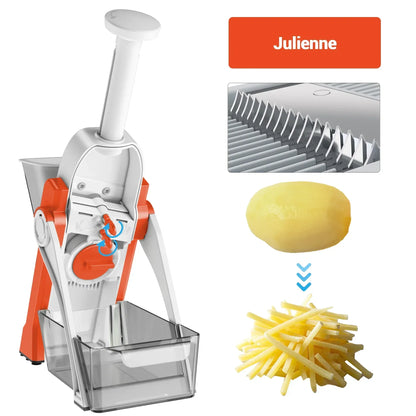 Mandoline Slicer for Vegetables Fruits, Adjustable Thickness Stainless Steel Food Cutter & Chopper, Safe and Quick Meal Preparation