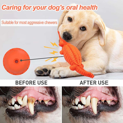 Pet Deluxe Squeaky Dog Toys for Aggressive Chewers, Durable Dog Toys Natural Rubber, Interactive Tough Dog Chew Crocodile Toy Teeth Cleaning for Medium Large Dogs