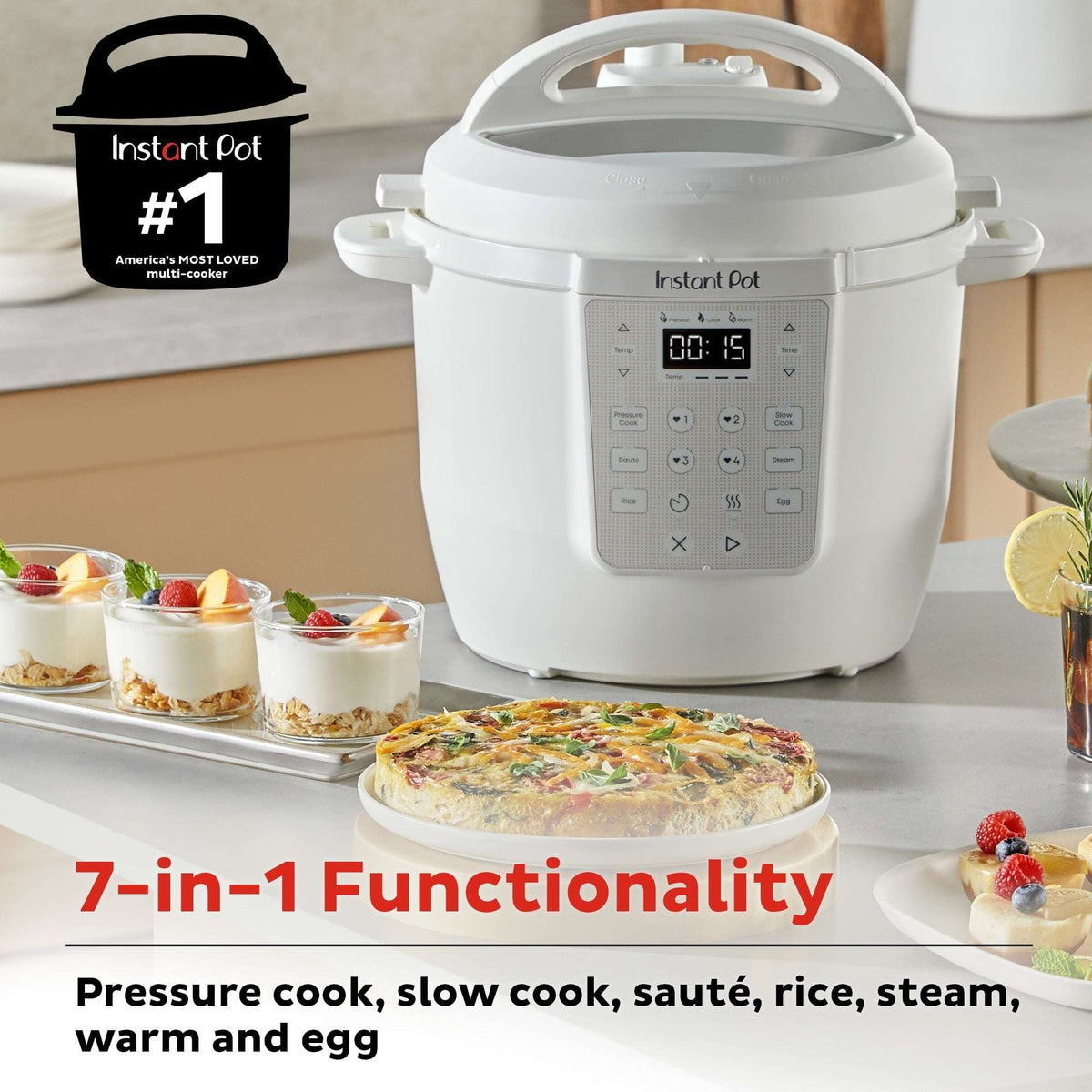Instant Pot 6Qt RIO Chef Series 7-in-1 Multi-Cooker, Pressure Cooker, Slow Cook, & More, Sea Salt