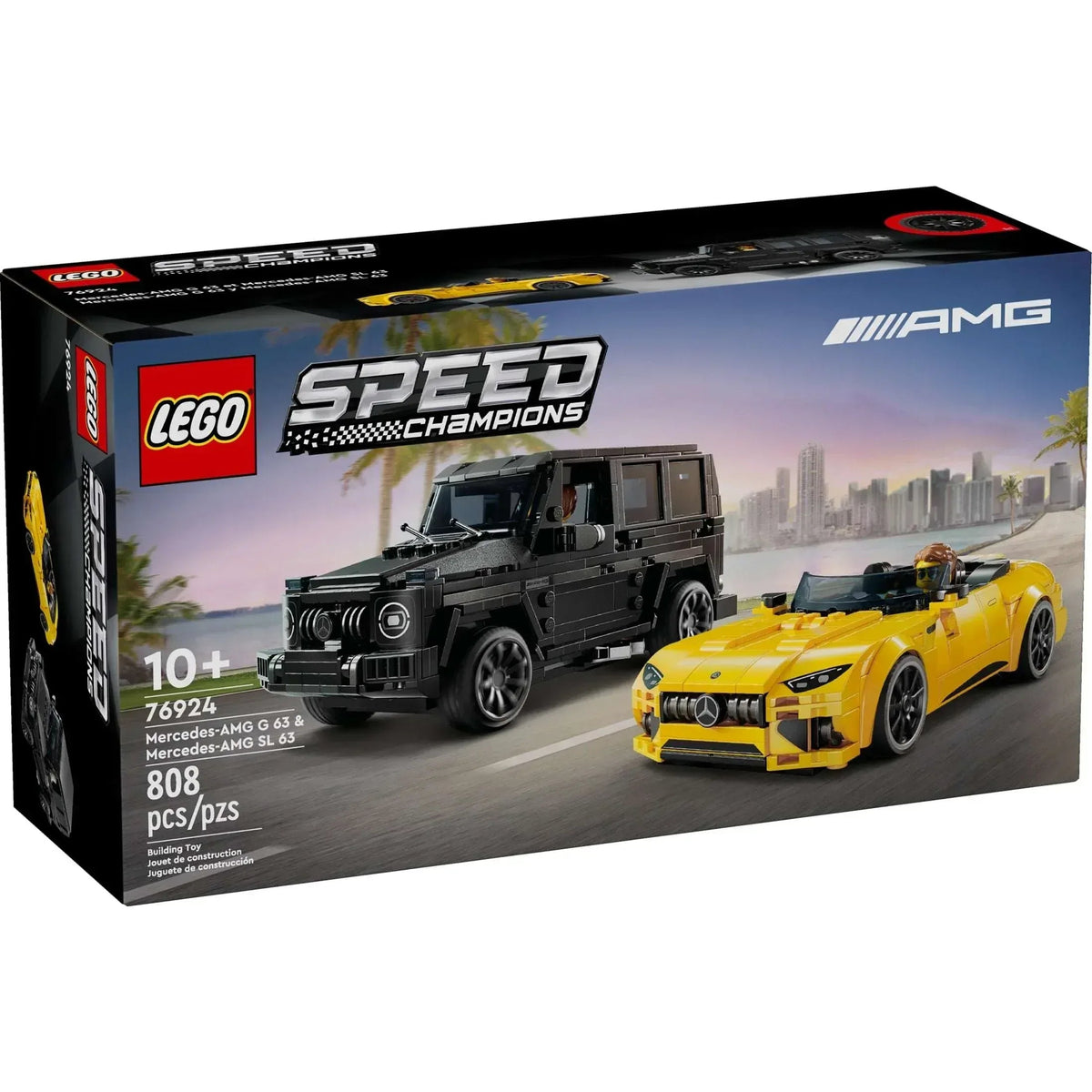 LEGO Speed Champions Mercedes-AMG G 63 & Mercedes-AMG SL 63 Toy Cars - Building Toys Set for Boys & Girls, Ages 10+ - Gift for Christmas - W/ 2 Minifigures - 76924