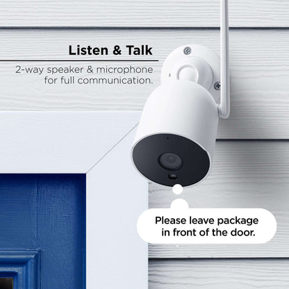 Merkury Smart Outdoor Camera 1080p – Weatherproof Security Camera with Night Vision, White (1-Pack)