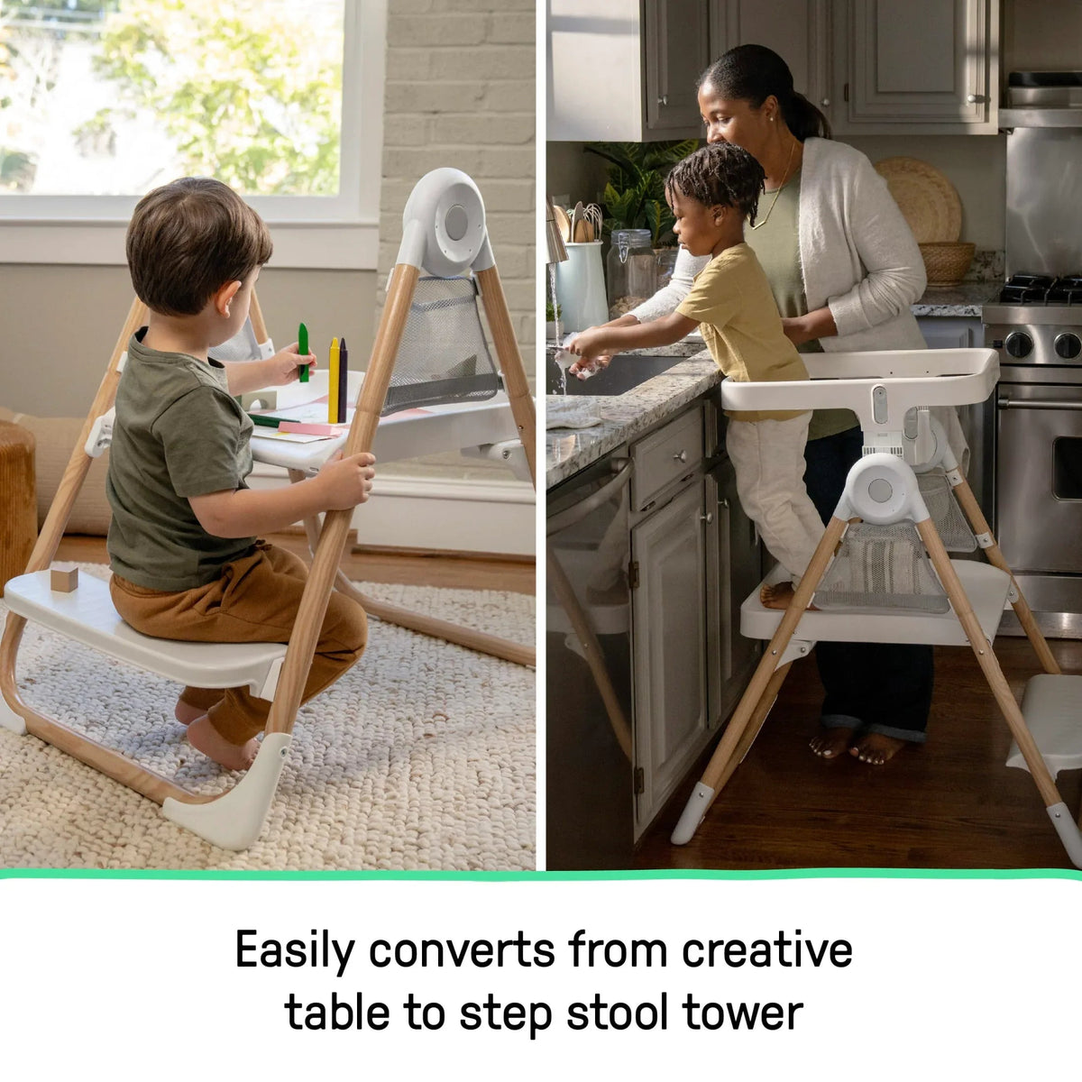 Ingenuity Table to Tower 2-in-1 Step Stool - Kitchen Tower - Play Table - Fold to Store - 18M-4Y