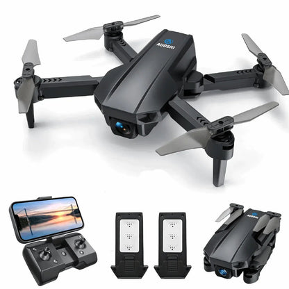 AUOSHI V1 Mini FPV Drone with 1080P HD Camera, Dual Lens & VR Mode, Optical Flow, 2 Batteries, Gesture/Voice/Gravity Control, 360°Flip, Orbit & Follow – Fun Gift for Kids, Teens,Adults & Beginners