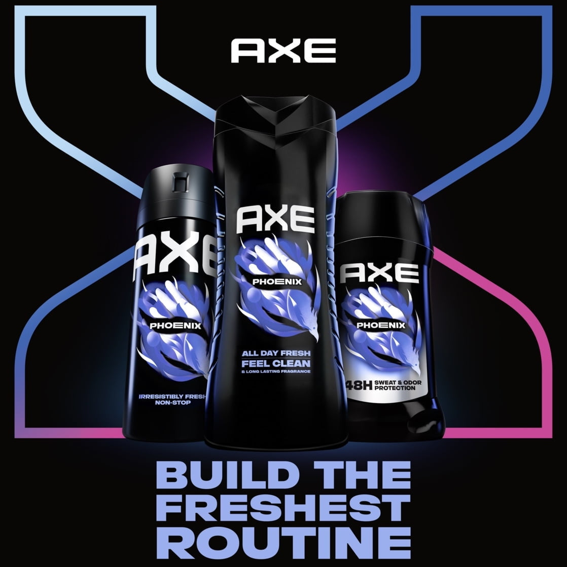 AXE Men's Liquid Body Wash & Shower Gel with Pump Phoenix Crushed Mint & Rosemary, 32 fl oz