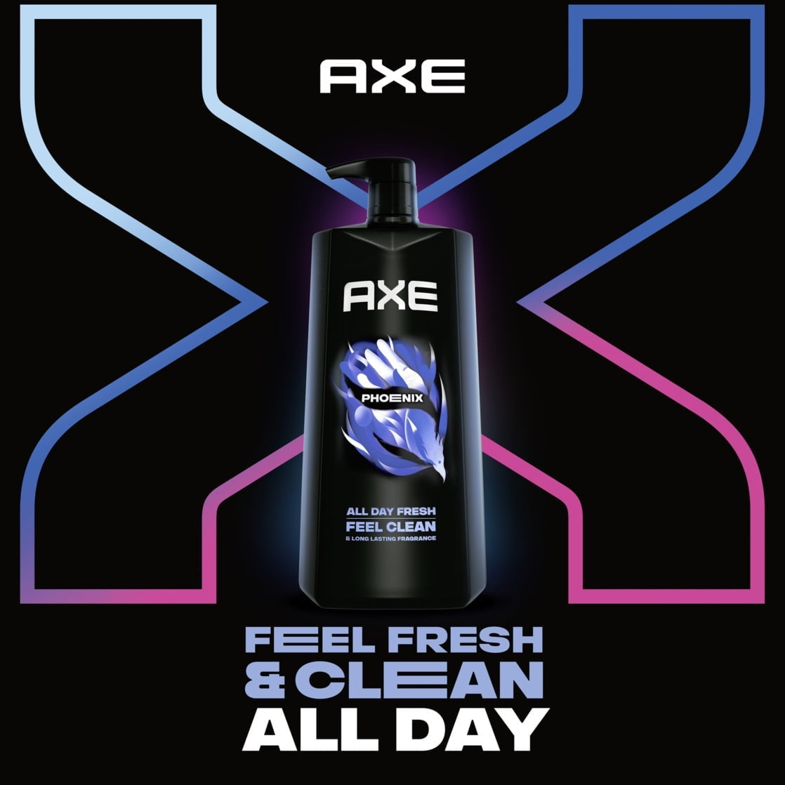 AXE Men's Liquid Body Wash & Shower Gel with Pump Phoenix Crushed Mint & Rosemary, 32 fl oz