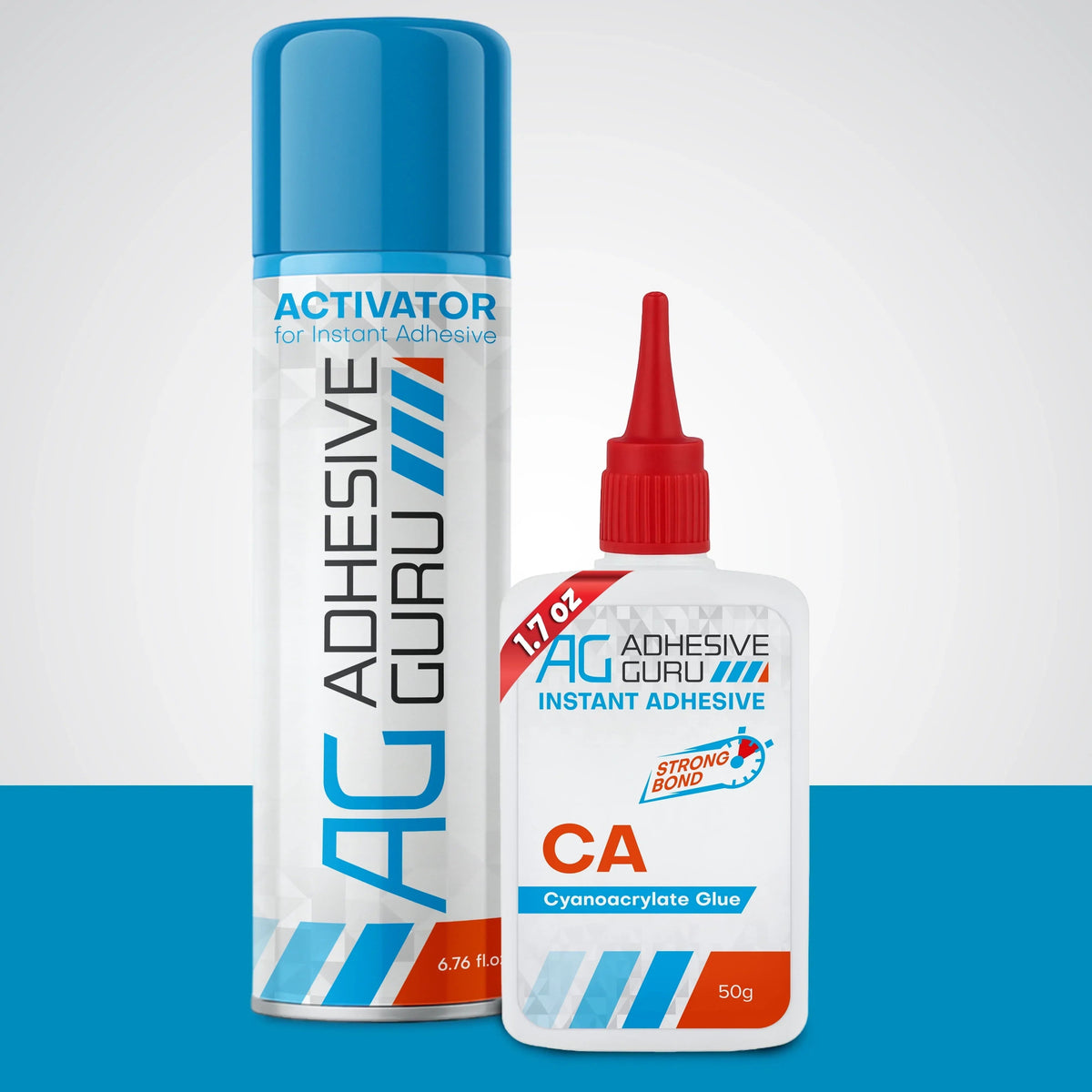Adhesive Guru -Premium Cyanoacrylate Super Glue (1.7 oz - 6.76 fl oz) for Woodworking, Plastic, Metal, Leather, DIY, Ceramic & Craft | Instant Bond