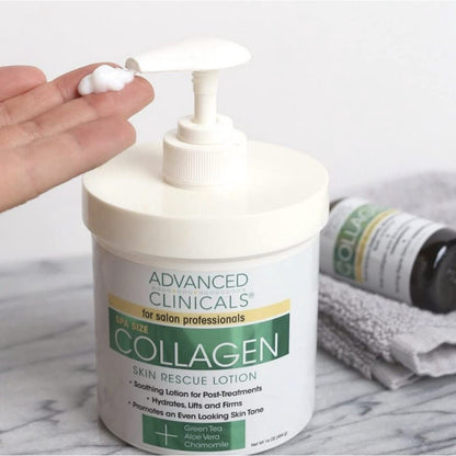 Advanced Clinicals Collagen Cream Body Lotion & Face Moisturizer W/ Vitamin E | Skincare Moisturizing Collagen Lotion For Women, Men, Hand, & Neck Improves Look Of Crepey Skin & Uneven Dry Skin, 16Oz