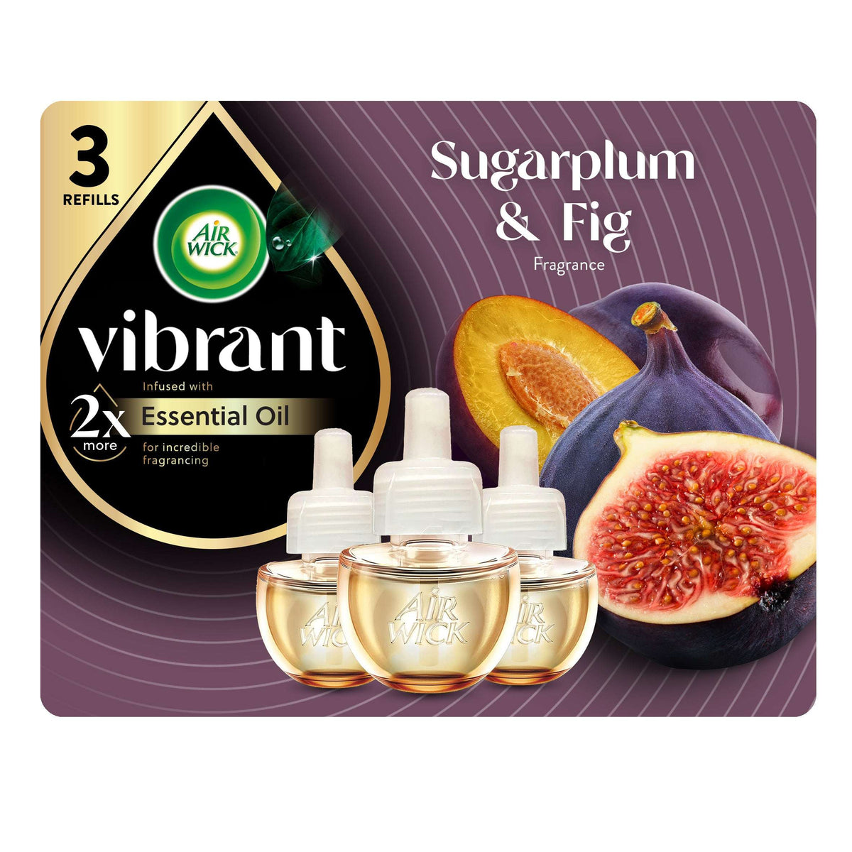 Air Wick Plug-In Scented Oil Air Freshener Warmer Refills, Ripe Cranberry and Currants, 4 Count