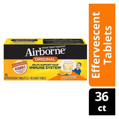 Airborne Immune Support Effervescent Tablets, 18 Count, 2 Pack