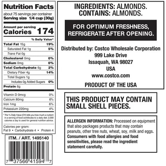 Almonds, 5 lbs