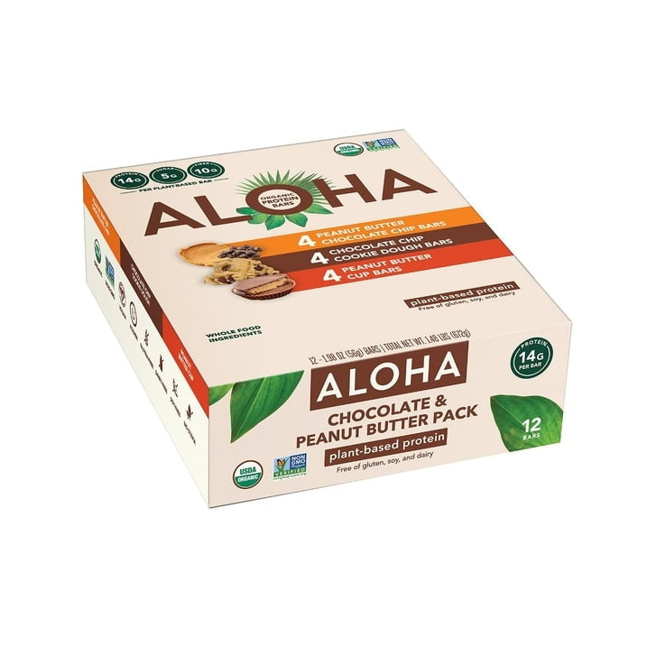 Aloha Plant-Based Protein Bars, Variety Pack, 12 ct.