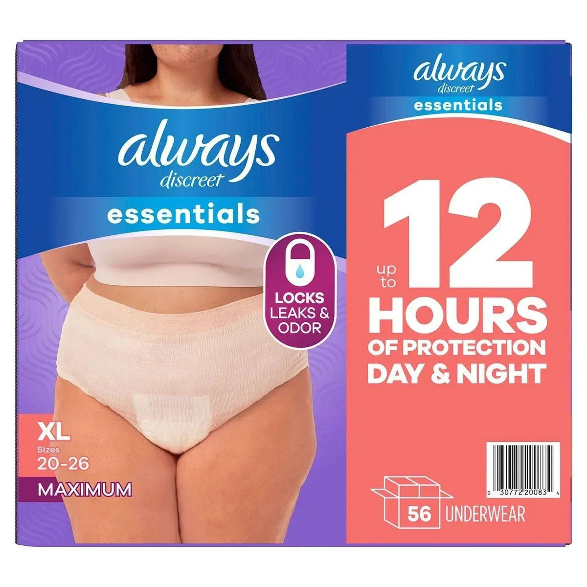 Always Discreet Essentials Underwear for Women, Maximum, Choose Size