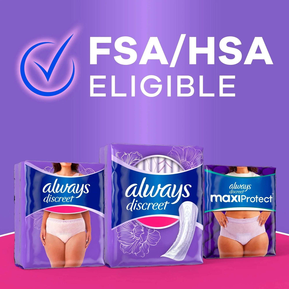 Always Discreet Pads, Moderate Absorbency, Long54 Count