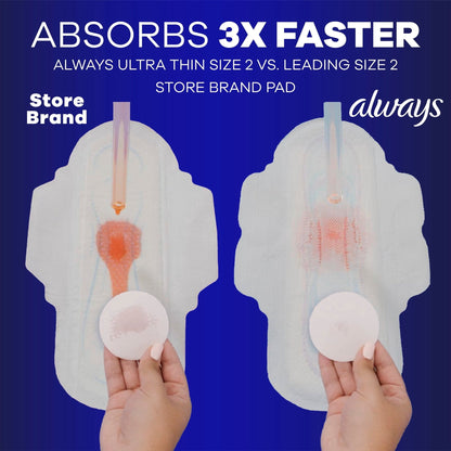 Always Ultra Thin Pads with Wings, Size 5, Extra Heavy Overnight Absorbency, 60 Count (PACK OF 3 )