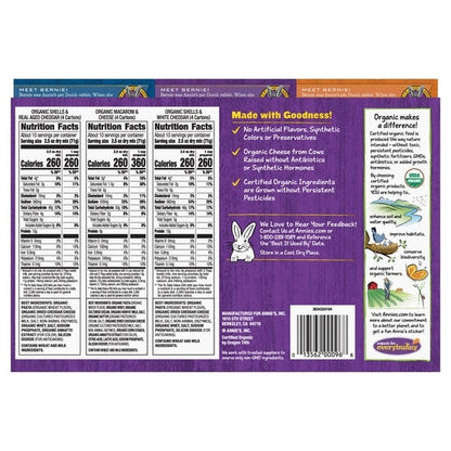 Annie's Organic Macaroni & Cheese Variety Pack, 6 oz, 12-count