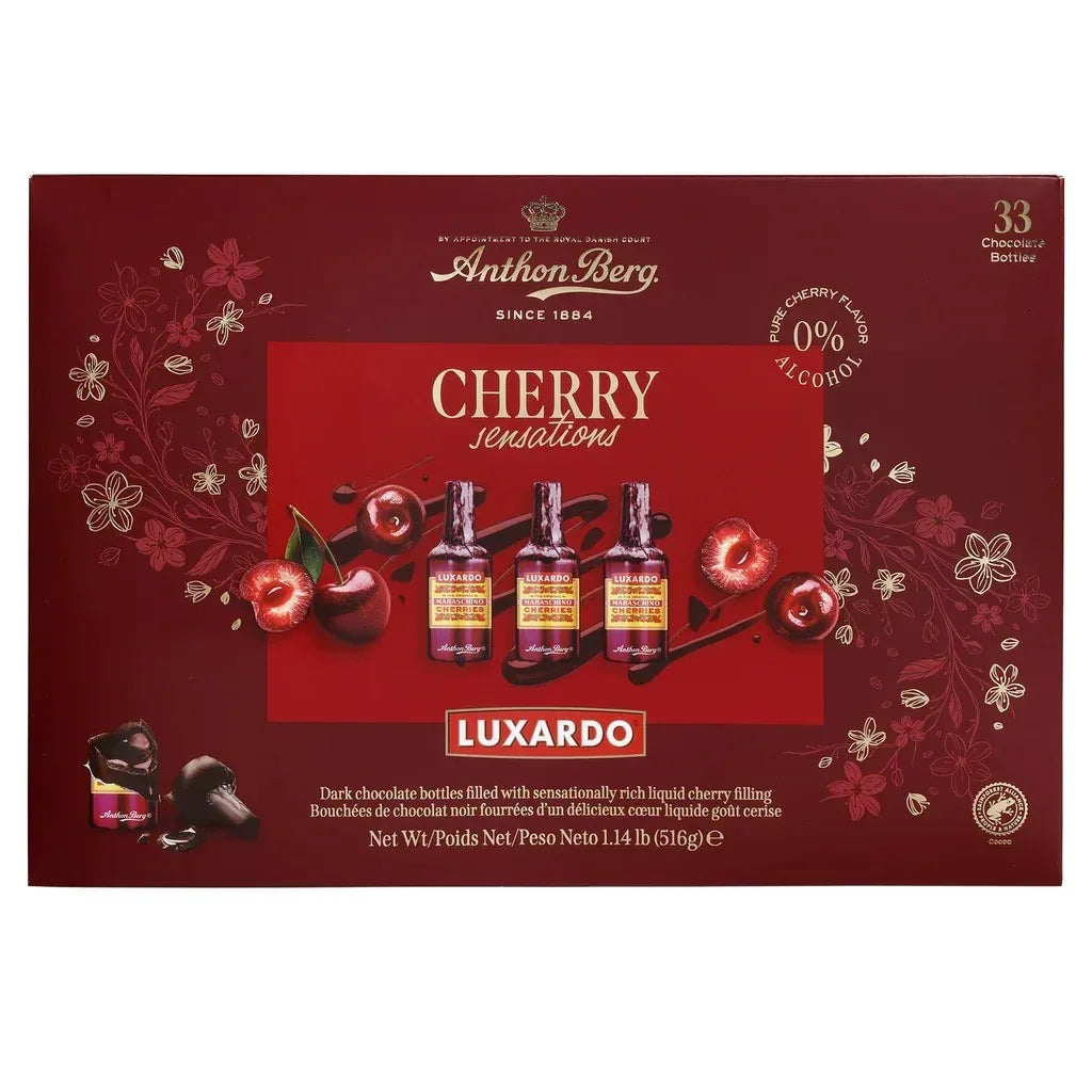Anthon Berg Luxardo Cherry Filled Chocolate Bottles, 33-count