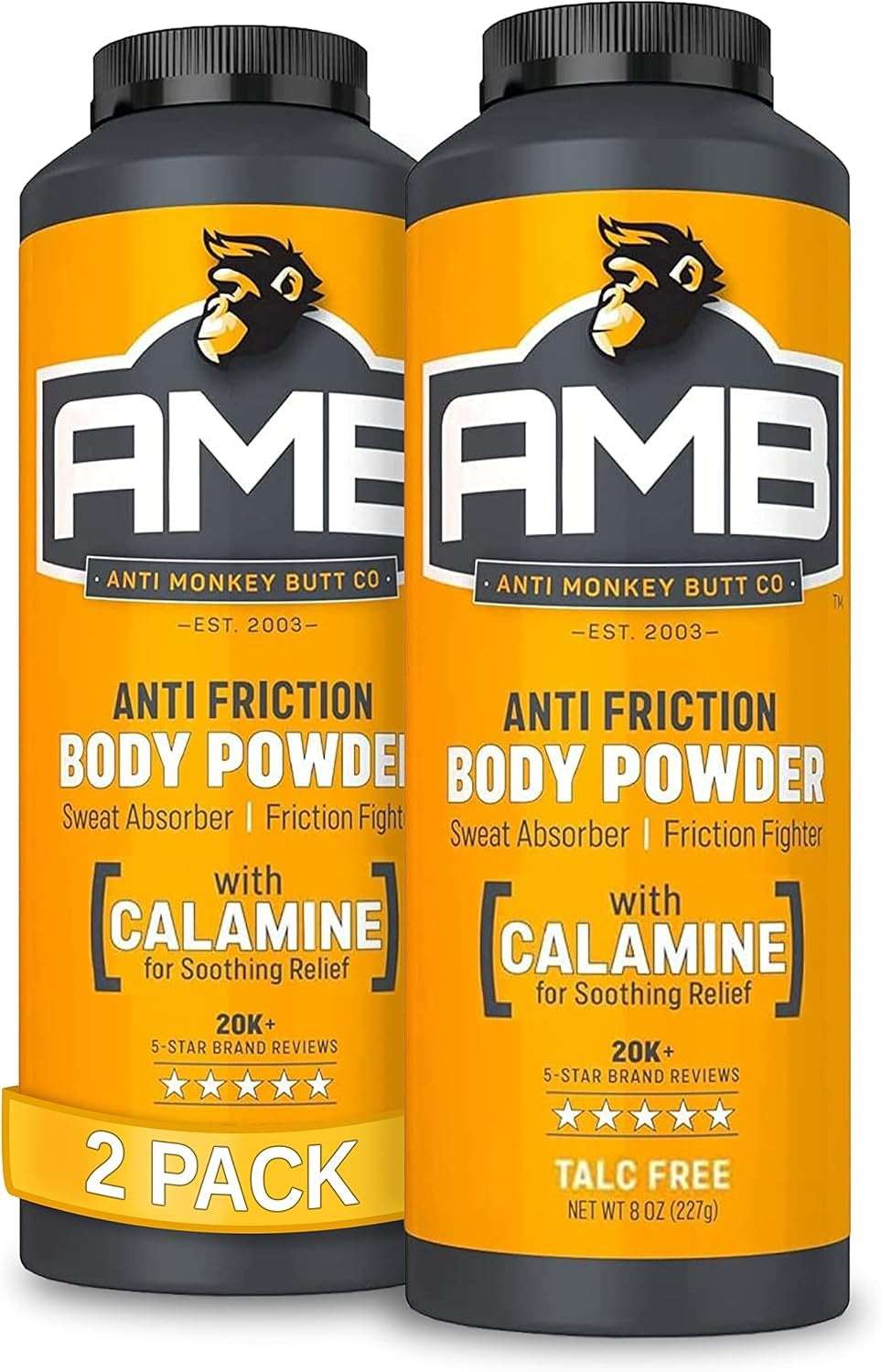 Anti Monkey Butt Travel-Size Body Powder with Calamine - Talc-Free Sweat, Odor, & Friction Relief - Chafing Protection for Active Lifestyles - 1.5 oz - Pack of 12