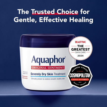 Aquaphor Healing Ointment Skin Protectant for Dry, Cracked, Irritated Skin, Fragrance Free, 14 oz