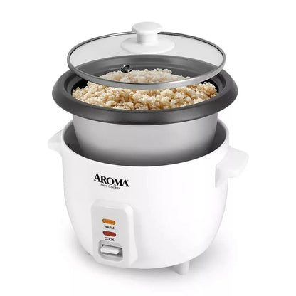 Aroma 1.5 Qt./6 Cup Rice & Grain Cooker - White