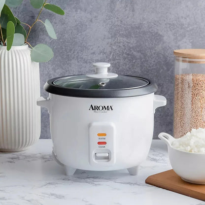 Aroma 1.5 Qt./6 Cup Rice & Grain Cooker - White