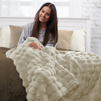 Ashford Home Heavy Weight Ultra Fine Faux Fur Throw Blanket Throw, 60"x70"