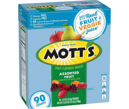 Mott's Assorted Fruit Flavored Snacks, 0.8 oz., 90 pk.